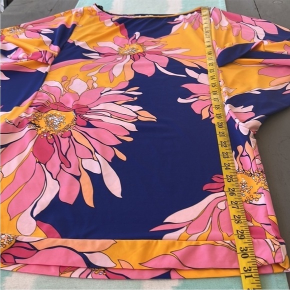 Trina Turk‎ Breeze Colorful Floral Print Tunic Top Swimsuit Cover Up Dress NWT - Picture 9 of 9